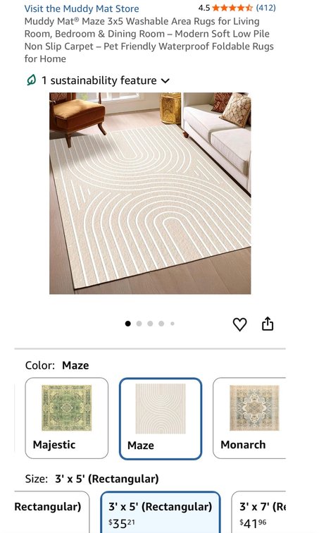 Muddy Mat Maze Washable Area Rug 3' x 5'- Est. Retail $35.21