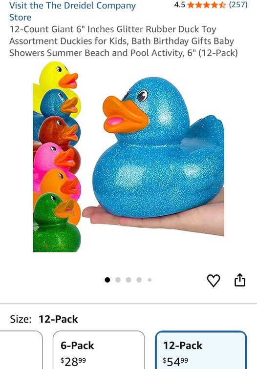 The Dreidel Company 6" Glitter Rubber Ducks, 12-Pack - Est. Retail $54.99