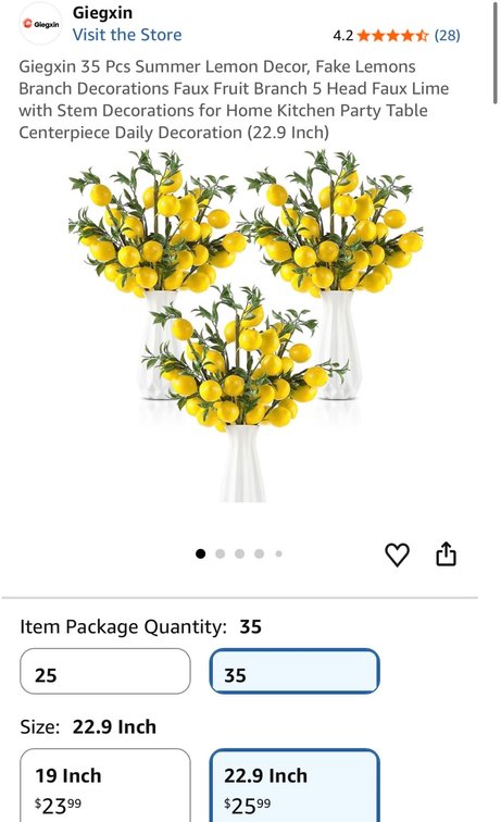 Artificial Lemon Branches - Est Retail $26
