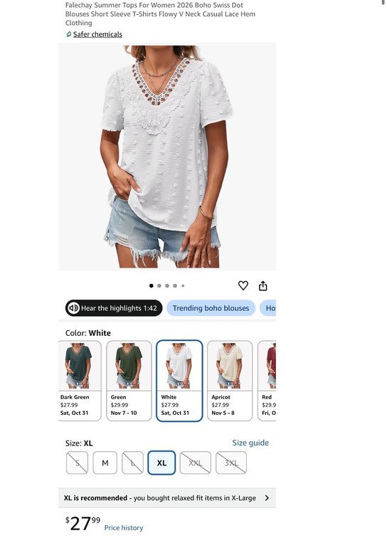 Falechay Women's Swiss Dot Blouse, Size XL - Est. Retail $27.99