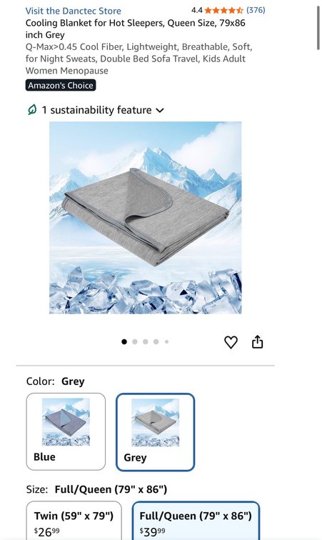 Danctec Full/Queen Cooling Blanket, 79 x 86 in - Est. Retail $39.99
