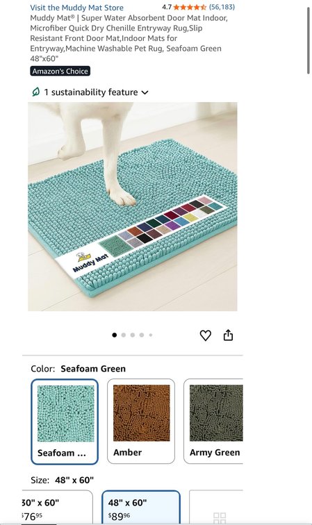 Muddy Mat Chenille Entryway Mat 48" x 60"- Est. Retail $89.96
