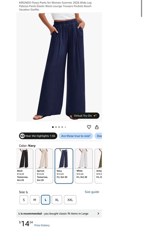 KIRUNDO Women's Wide Leg Palazzo Pants- Est. Retail $14.24