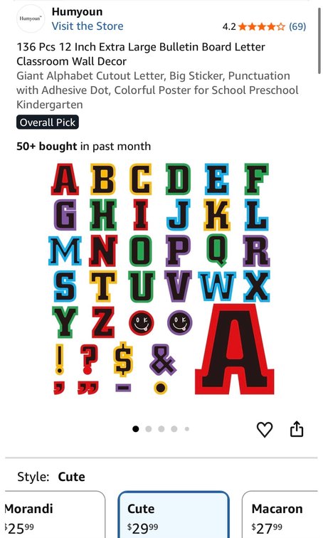 Humyoun 136-Piece 12" Bulletin Board Letters- Est. Retail $26