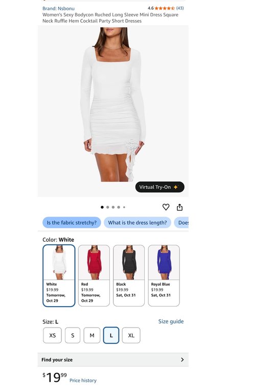 Nsbonu Women's Ruched Mini Dress, Size L - Est. Retail $19.99