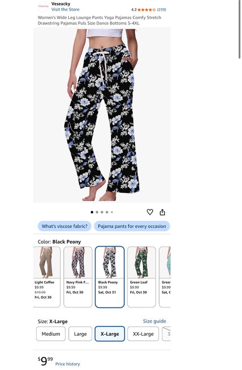 Veseacky Women's Wide Leg Lounge Pants, Size XL- Est. Retail $9.99