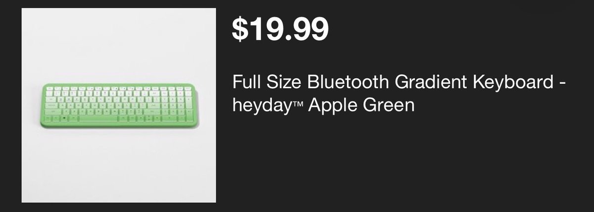 heyday Full Size Wireless Keyboard, Apple Green- Est. Retail $19.99