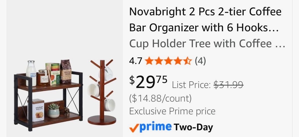 2-Piece Coffee Bar Organizer Set- Est. Retail $32