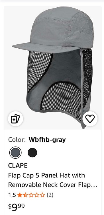 CLAPE 5-Panel Flap Cap with Neck Cover- Est. Retail $9.99