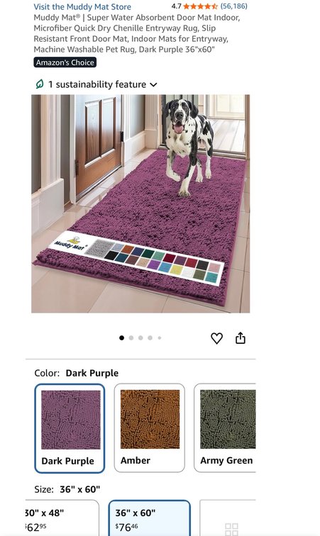 Muddy Mat Chenille Entryway Rug 36" x 60"- Est. Retail $76.46