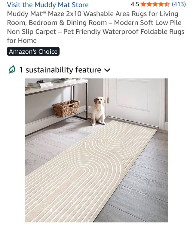 Washable Runner Rug, Maze Pattern, 2' x 10'- Est. Retail $41.21