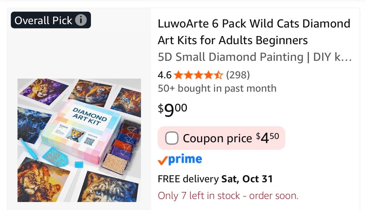 Two Luwo Arte Wild Cats Diamond Art Kits- Est. Retail $18