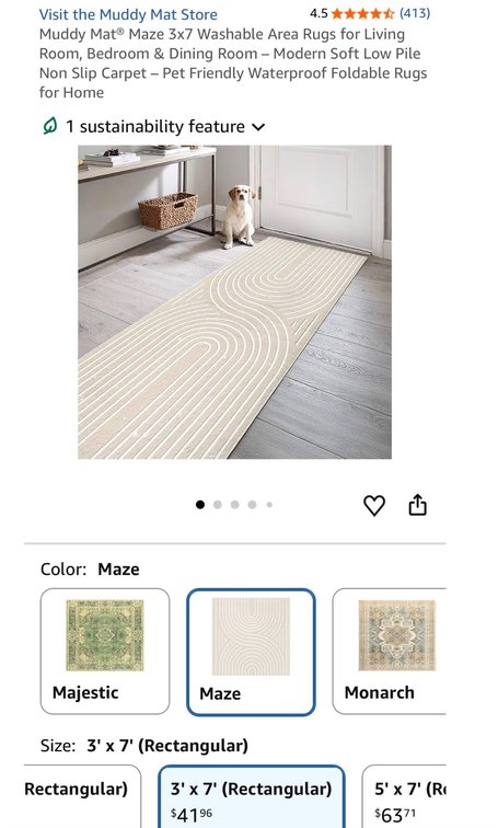 Muddy Mat Maze Washable Runner Rug, 3x7 - Est. Retail $41.96