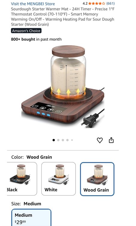 Sourdough Starter Warmer - Est Retail $30