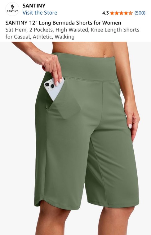 SANTINY Women's 12" Bermuda Shorts Size XXL - Est. Retail $26.99
