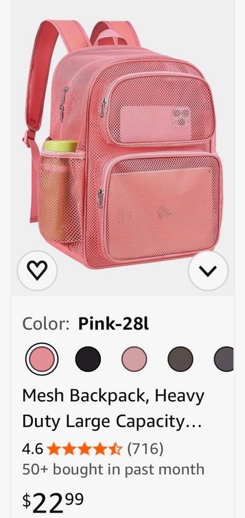 Pink 28L Mesh Backpack - Est. Retail $22.99