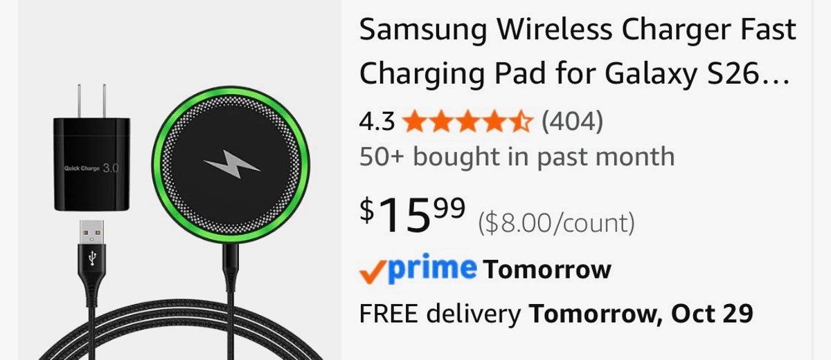 Wireless Charging Pad with Wall Adapter - Est. Retail $15.99