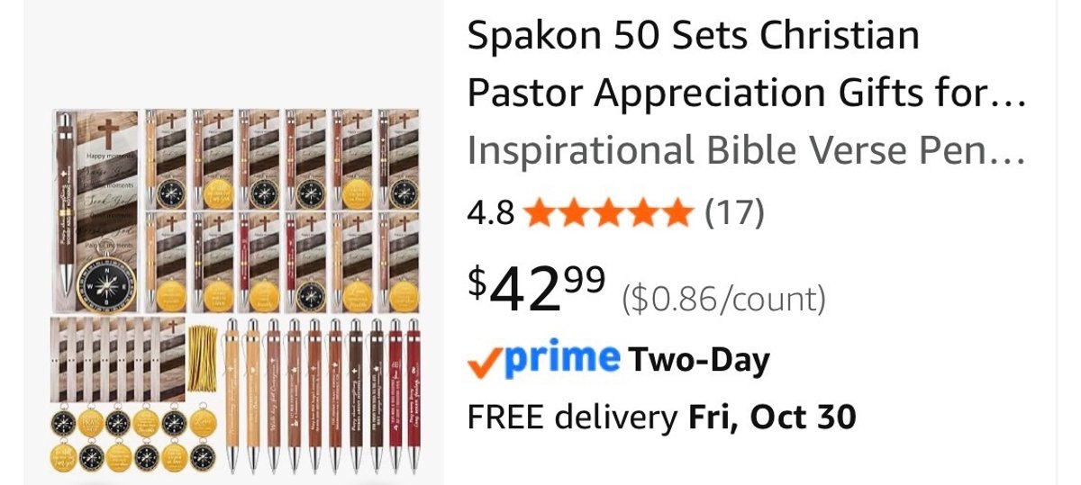 Spakon 50-Set Pastor Appreciation Gifts - Est. Retail $42.99