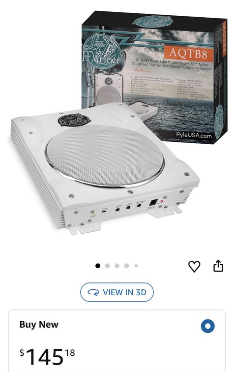 Lanzar Mariner AQTB8 8" Amplified Marine Subwoofer System
