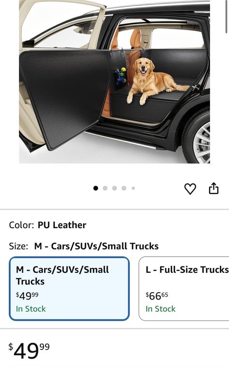 PU Leather Backseat Pet Seat Extender, Size M - Est. Retail $49.99
