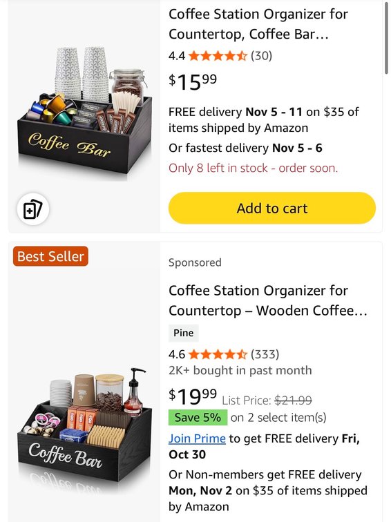 ZELIRA Wooden Countertop Coffee Station Organizer Box