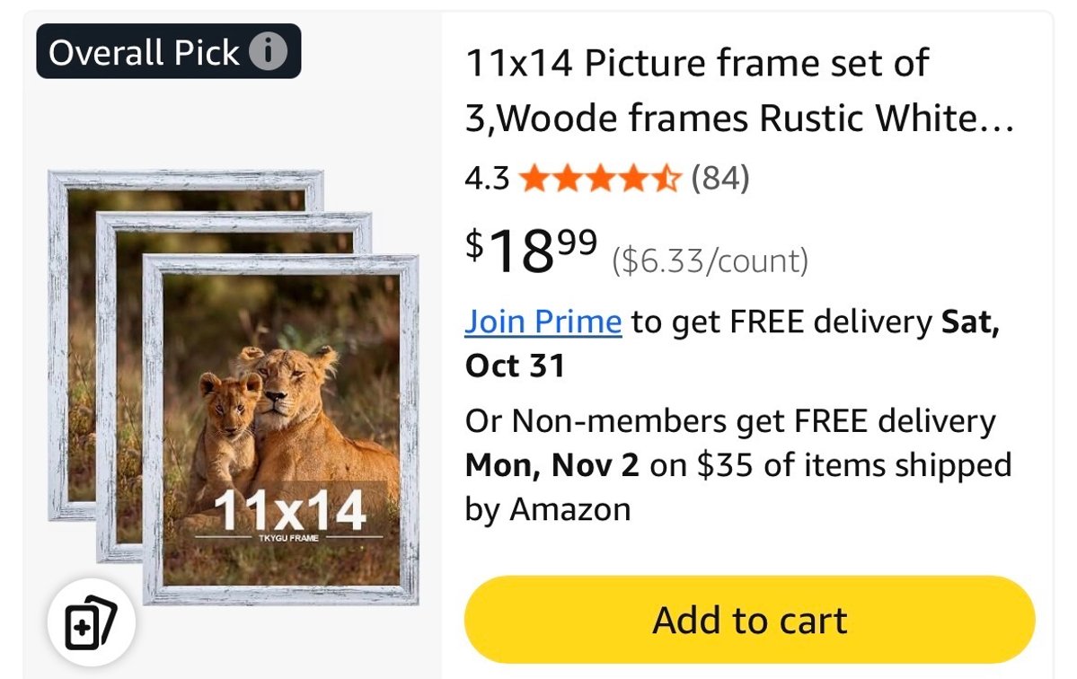 TKYGU FRAME 11x14 Picture Frames Set of 3 - Est. Retail $18.99