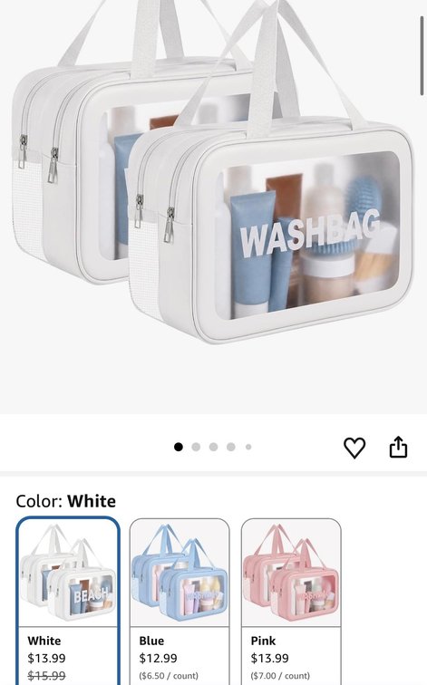 Abbylike 2-Piece Clear Travel Toiletry Bag Set - Est. Retail $15.99