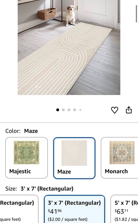Maze Pattern Runner Rug, 3' x 7' - Est. Retail $41.96