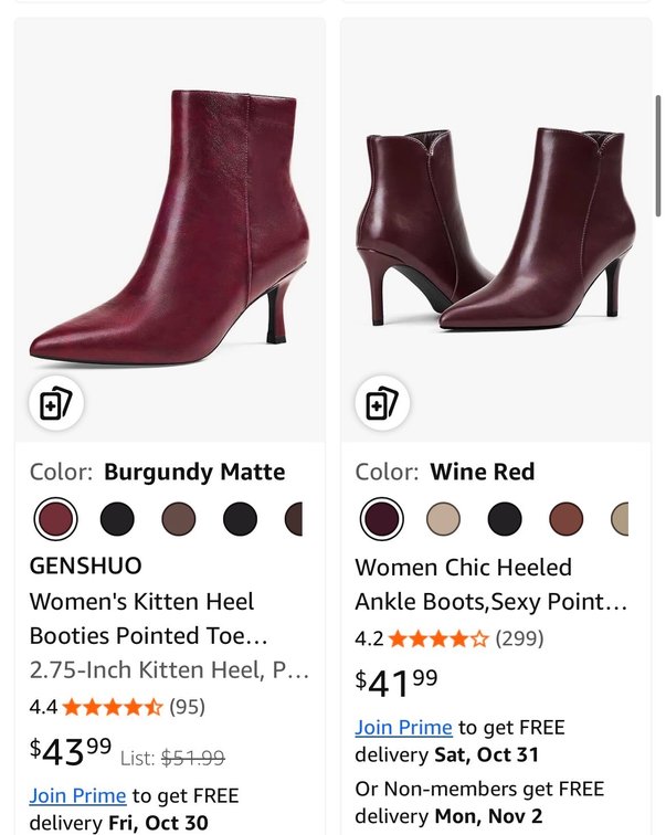 Size 8.5 GENSHUO Pointed Toe Kitten Heel Ankle Boots - Est. Retail $44