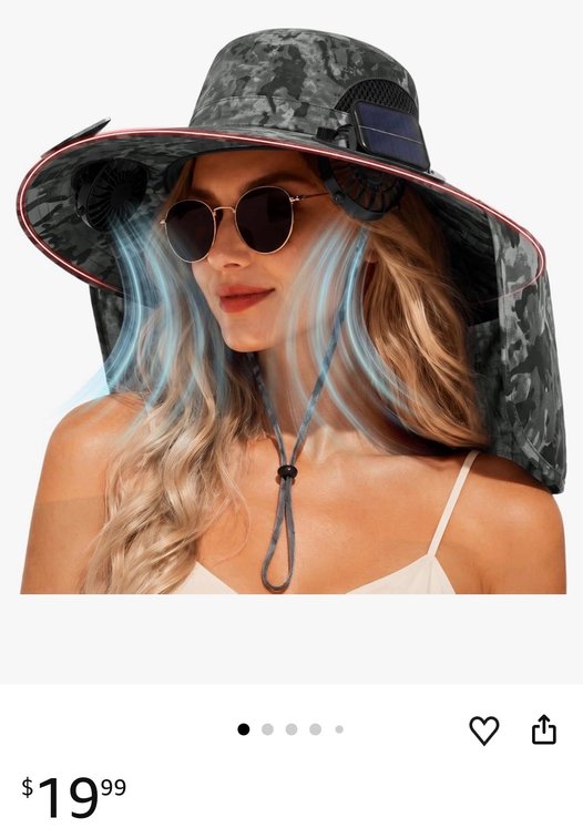 ZAXIMAP Solar Fan Fishing Hat - Est. Retail $19.99