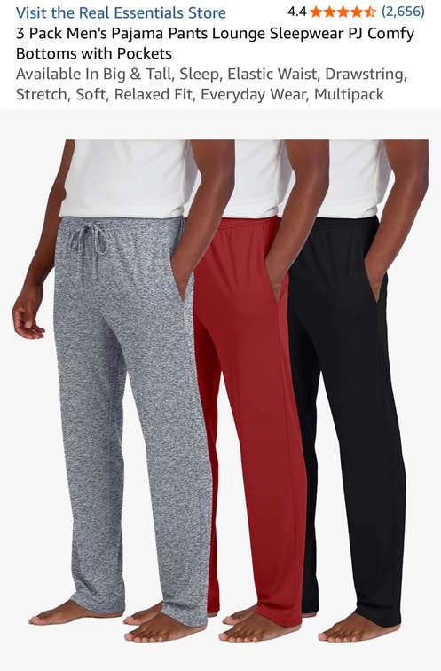 Real Essentials Men's Pajama Pants 3-Pack - Est. Retail $42.99