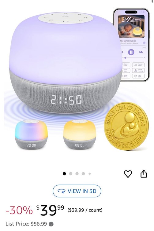 Smart Sound Machine and Night Light with Digital Clock