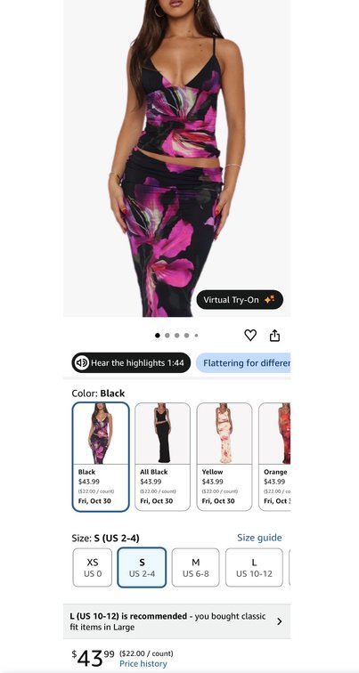 Two-Piece Camisole and Maxi Skirt Set, Size S - Est. Retail $43.99