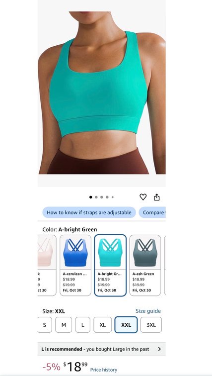 Women's Sports Bra, Bright Green, Size XXL - Est. Retail $19.99
