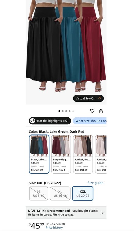 3-Pack Women's High-Waisted Maxi Skirts, XXL- Est. Retail $45.99