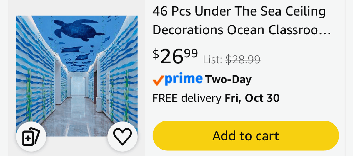 46-Piece Under the Sea Ceiling Decoration Set - Est. Retail $26.99