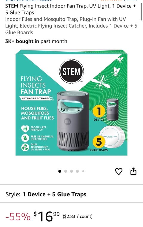 STEM Flying Insects Fan Trap with 5 Glue Traps