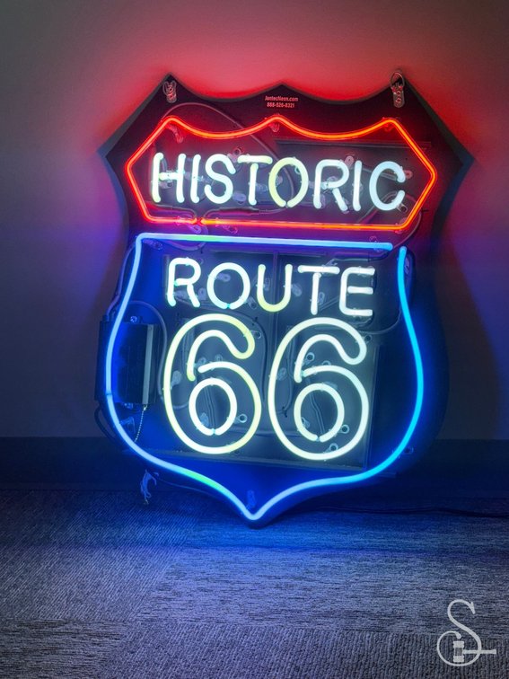 Jantec Neon Products Historic Route 66 Sign
