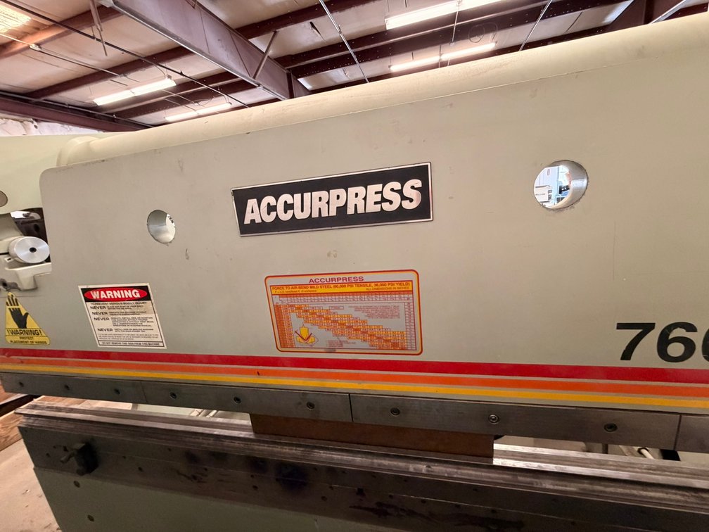 Accurpress 7608 60-Ton Hydraulic Press Brake