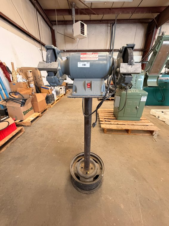 Dayton 1Z707W 8 In Bench Grinder on Pedestal Stand