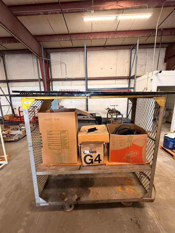 Rolling Wire Cage Cart with Welding Accessories and Cables