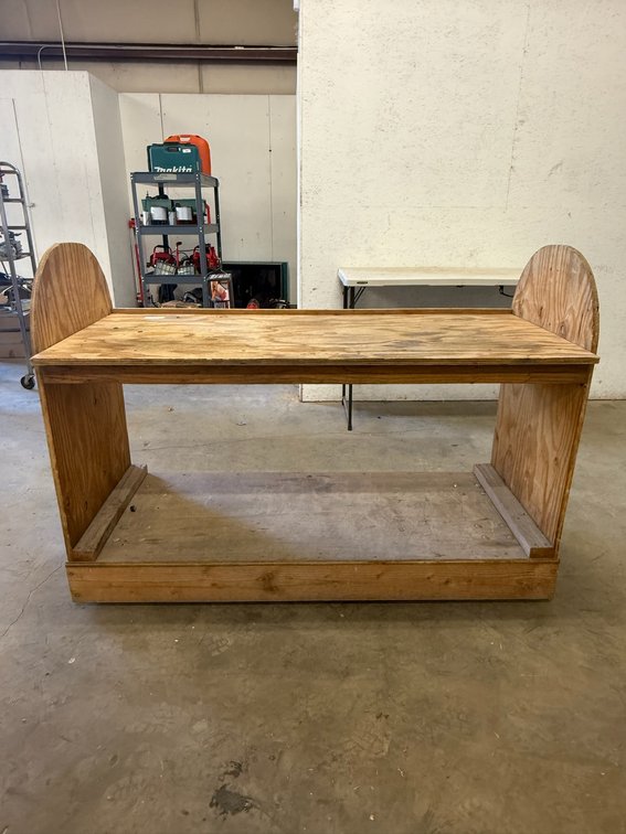 Unfinished Plywood Two-Tier Arched Utility Stand
