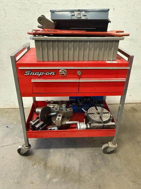 Rolling Tool Cart with Machining Tooling and Accessories