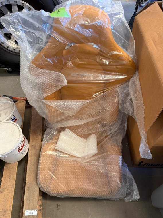 Cobra Tan Automotive Bucket Seat with Harness Openings