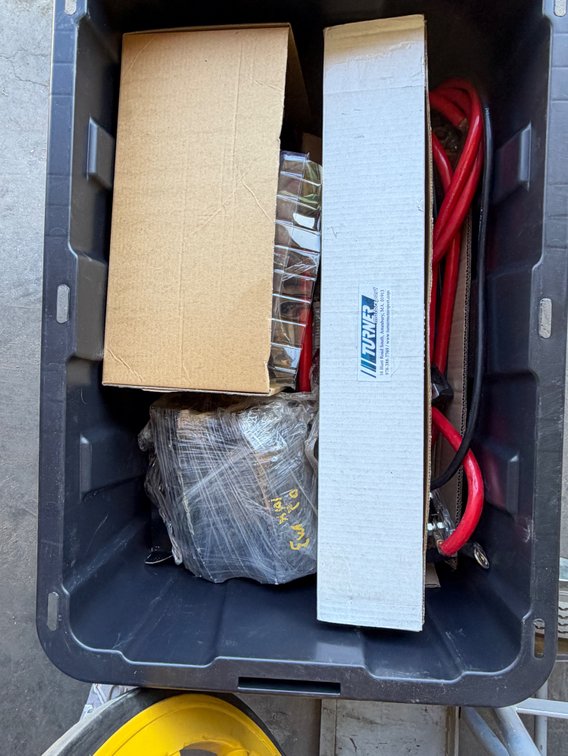 Automotive Parts, Heavy-Gauge Power Cables, and Storage Tote