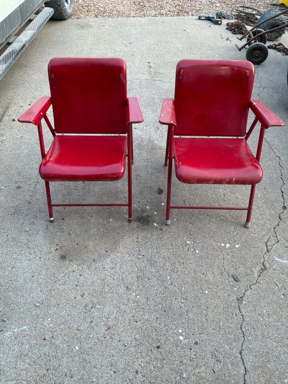 Vintage Red Folding Chairs