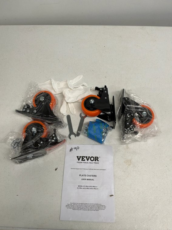 VEVOR 3” Swivel Plate Caster Wheels – 4 Pack