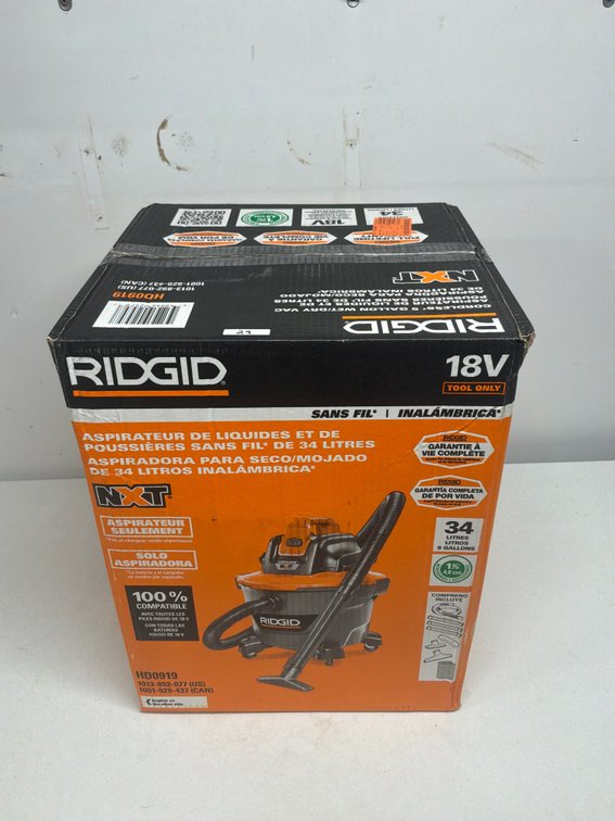 RIDGID 9 Gal. 18V Cordless Portable NXT Shop Vacuum