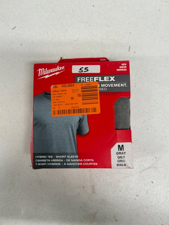 Milwaukee Gray Short-Sleeve Hybrid Work Tee – Medium