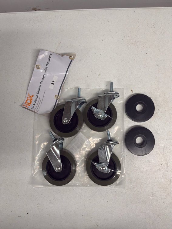 HDX 4” Industrial Swivel Casters with Bumpers – 4-Pack